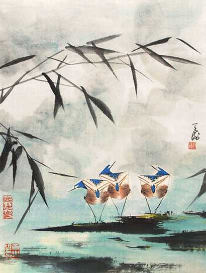 韩天衡 花鸟 立轴